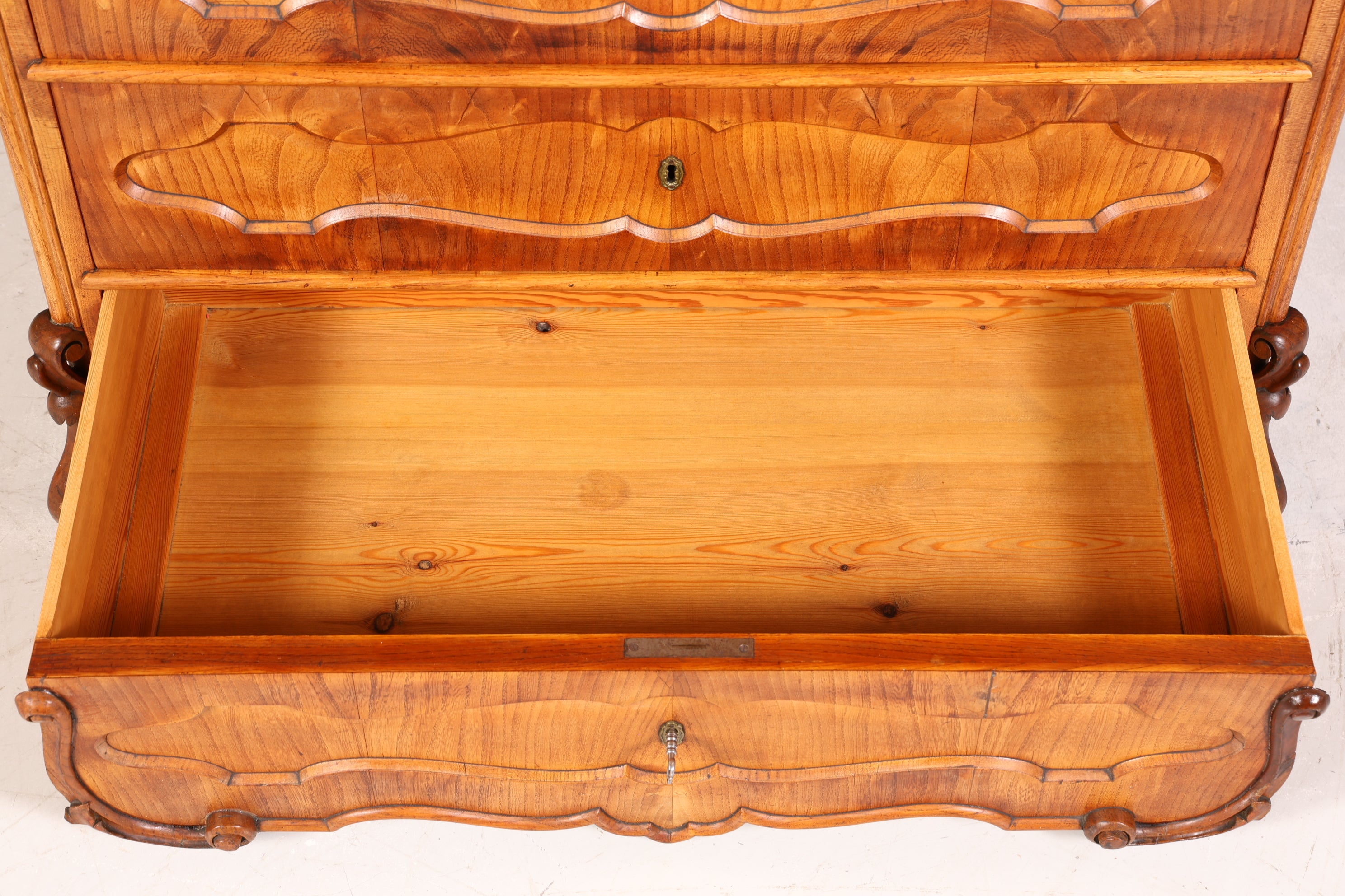 Edler Louis Philippe Sekretär um 1880 Gründerzeit Antik Vertiko Schrank Chiffoniere Schubladenkommode