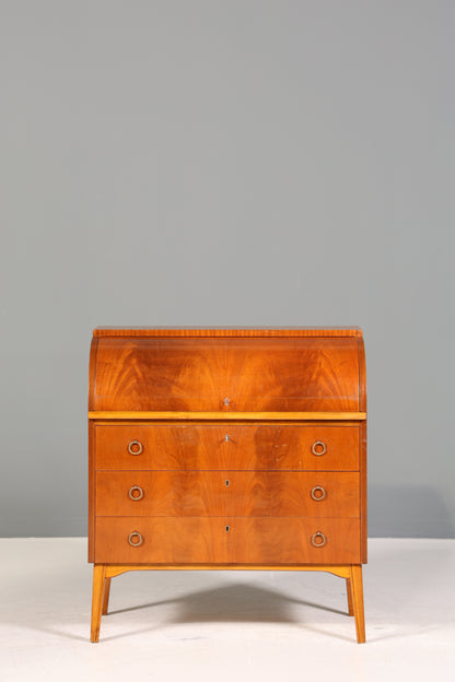 Wunderschöner Mid Century Rollladen Sekretär echt Holz Büro Schrank Vintage Schreibkommode