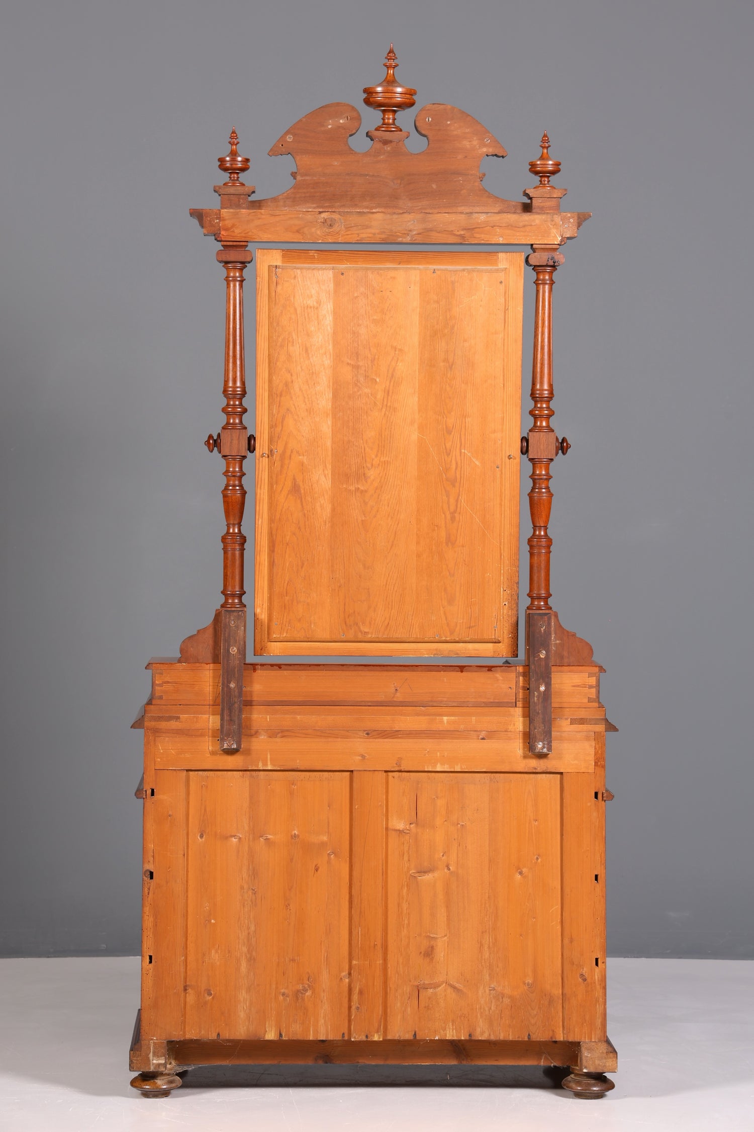 Edle Louis Philippe Kommode mit Spiegelaufsatz Gründerzeit Frisierkommode Holz Schrank Antik Flurschrank um 1880