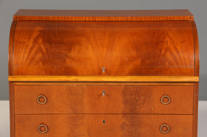 Wunderschöner Mid Century Rollladen Sekretär echt Holz Büro Schrank Vintage Schreibkommode