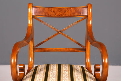 Wunderschöner Englischer Stuhl UK Armlehnstuhl Antik Stil Regency Sekretär Stuhl Eibe Polsterstuhl 4 von 5