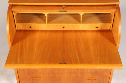 Wunderschöner Mid Century Rollladen Sekretär Danish Design Teak Holz Schreibkommode 60er Jahre