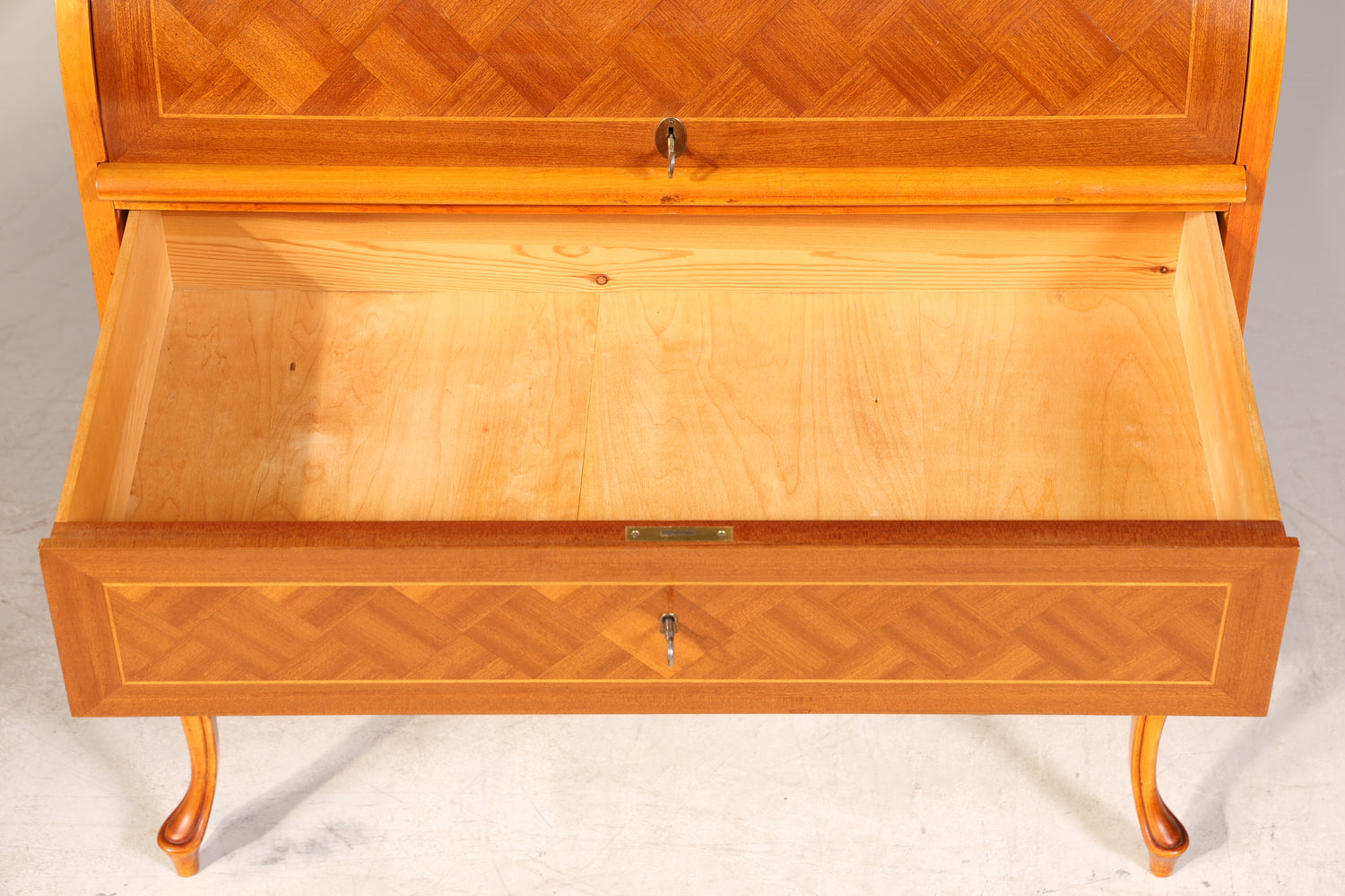 Wunderschöner Rollladen Sekretär Chippendale Stil um 1940 Büro Kommode Schreibkommode