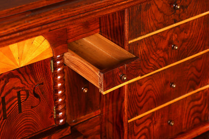 Wunderschöner Sekretär im Englischen Stil Büro Vertiko Kommode echt Holz Schreibkommode