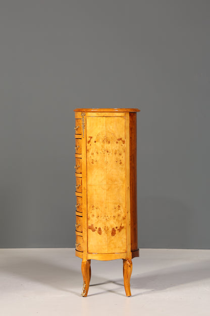 Traumhafte Barock Stil Kommode Antik Stil Louis XV Vertiko Birke Highboard Schubladenkommode