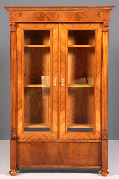F860 Finish cm Edler Gründerzeit Vitrine um 1880 Schrank Antik Jugendstil Nussbaum Bücherregal