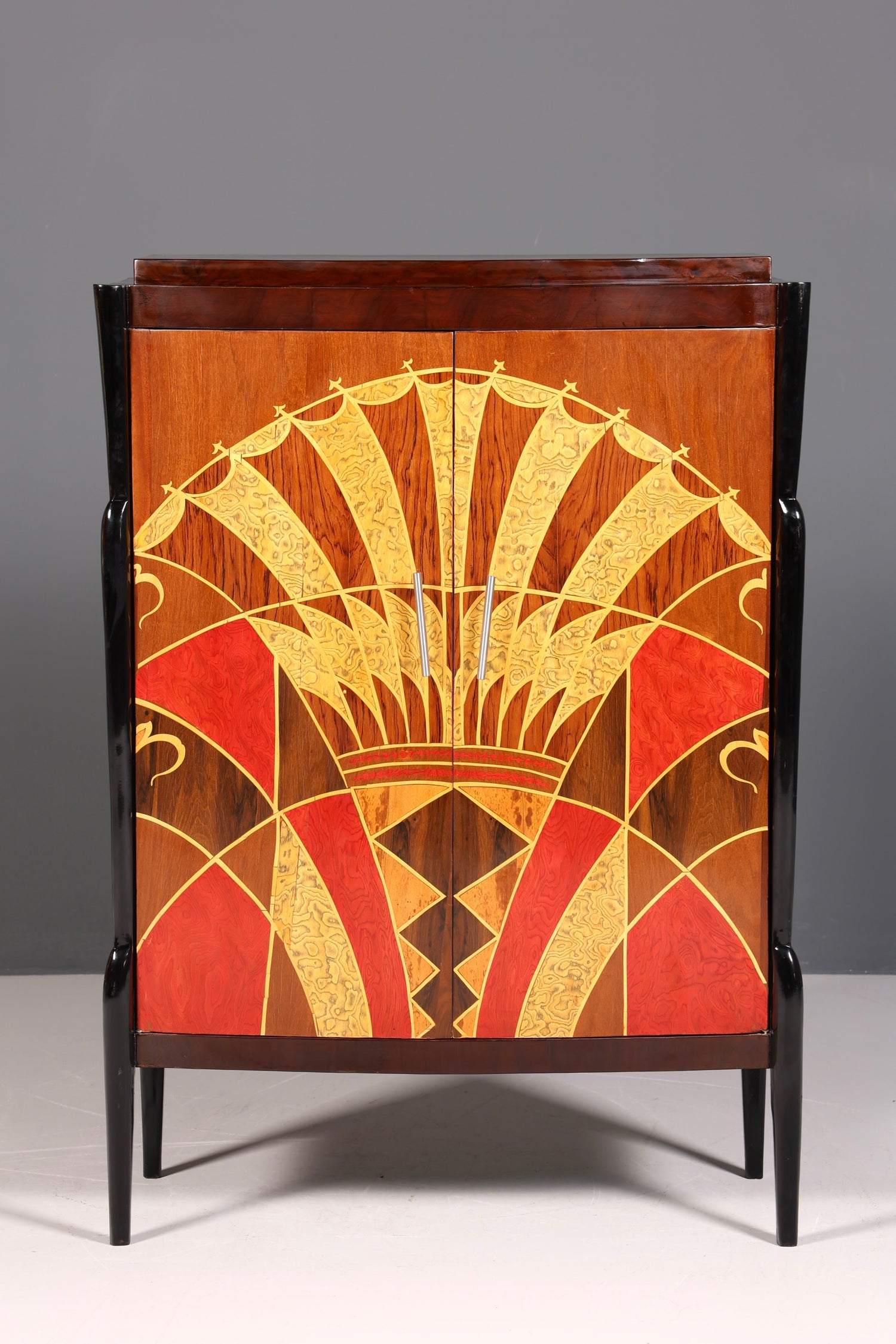 Art Deco Stil Highboard Schrank Kommode Vertiko Cabinet Sun