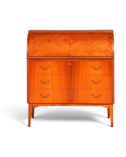 Wunderschöner Mid Century Rollladen Sekretär echt Holz Büro Schrank Vintage Schreibkommode