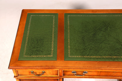 Wunderschöner Englischer Schreibtisch Englisch Eibe Desk Leder Auflage Antik Stil Bürotisch Office Desk