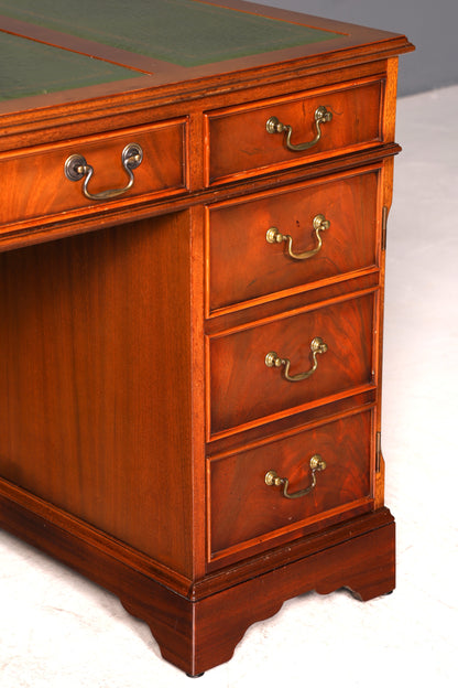 Wunderschöner Englischer Schreibtisch Englisch Eibe Desk Leder Auflage Antik Stil Bürotisch Office Desk