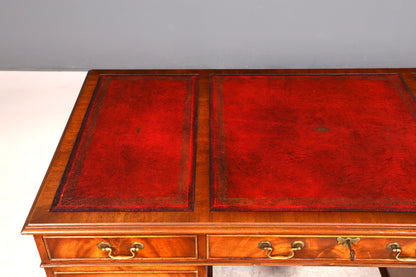 Wunderschöner Englischer Schreibtisch echt Lederauflage Bürotisch Antik 60s Office Desk