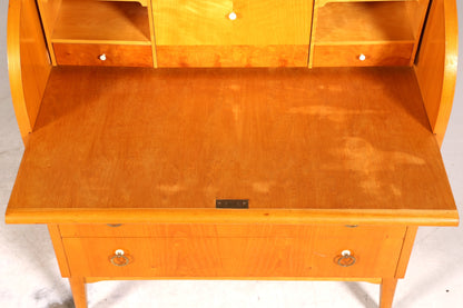 Stilvoller Mid Century Rollladen Sekretär echt Holz Büro Schrank Vintage Schreibkommode