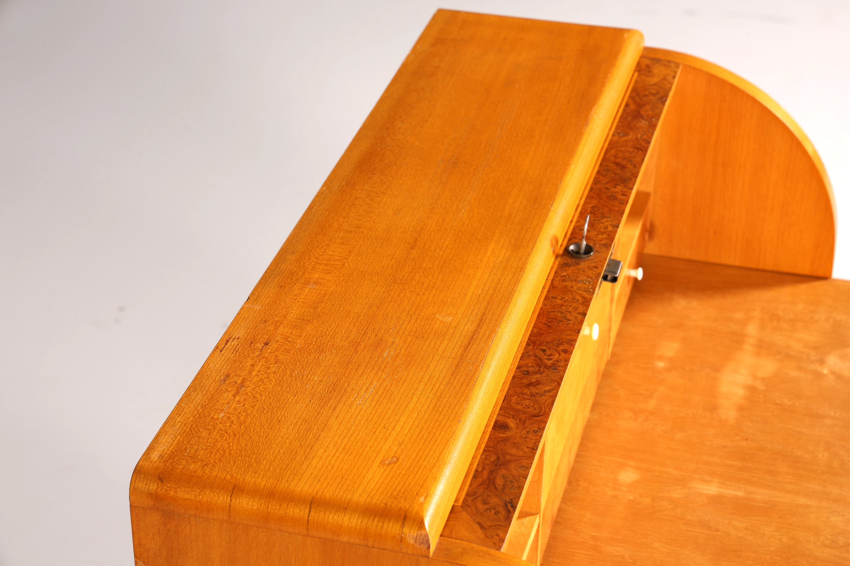 Stilvoller Mid Century Rollladen Sekretär echt Holz Büro Schrank Vintage Schreibkommode