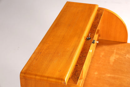 Stilvoller Mid Century Rollladen Sekretär echt Holz Büro Schrank Vintage Schreibkommode