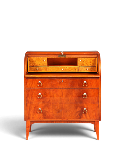 Traumhafter Mid Century Rollladen Sekretär echt Holz Büro Schrank Vintage Schreibkommode