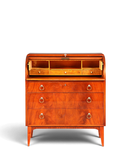 Traumhafter Mid Century Rollladen Sekretär echt Holz Büro Schrank Vintage Schreibkommode