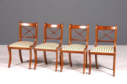 4x Edle Englische Stühle Englisch Dining Chairs Antik 60er Jahre Regency Küchenstühle Stuhlset