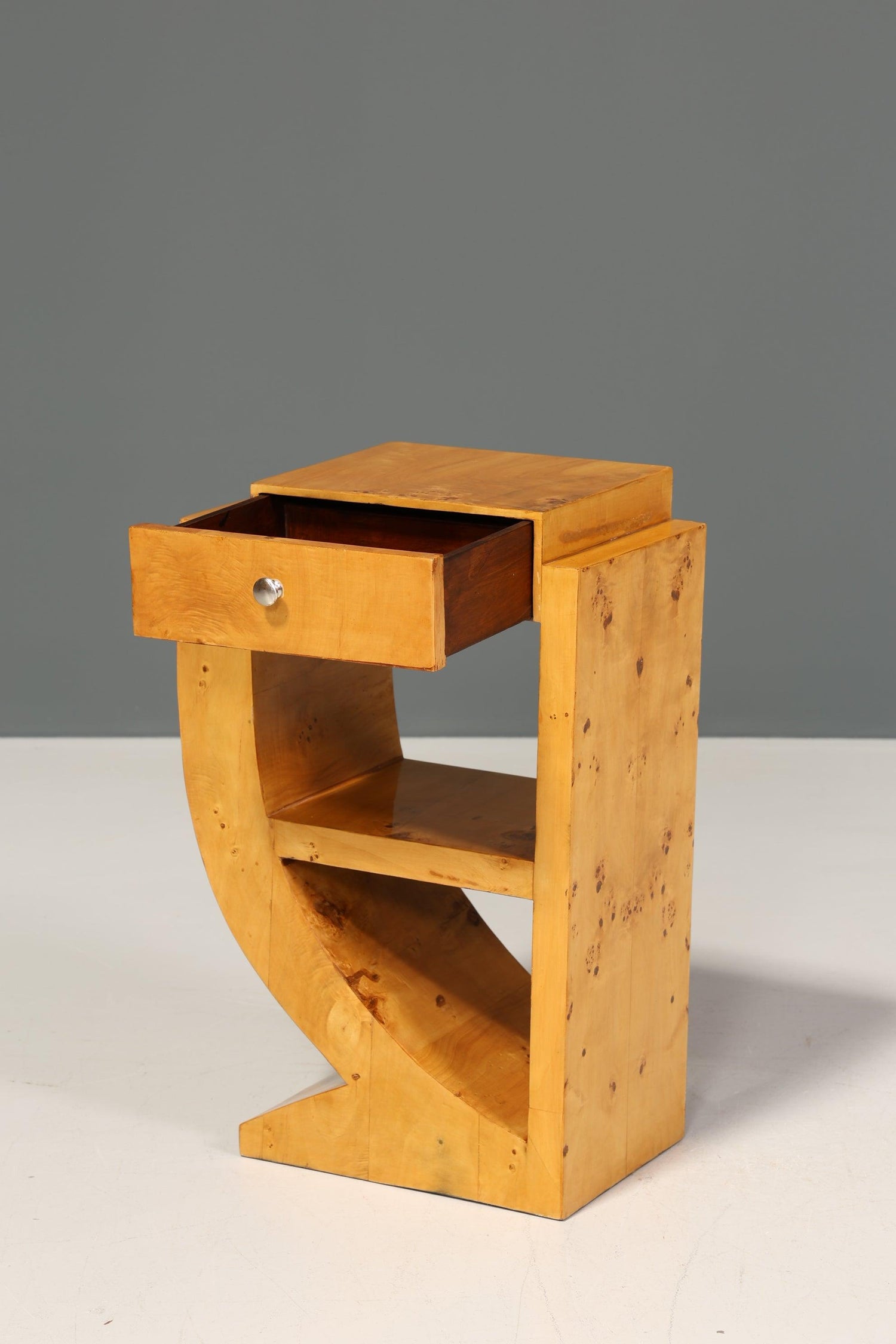 2x Wunderschöne Art Deco Stil Beistelltische Birke Ablagetisch Set Nachttische Kommode