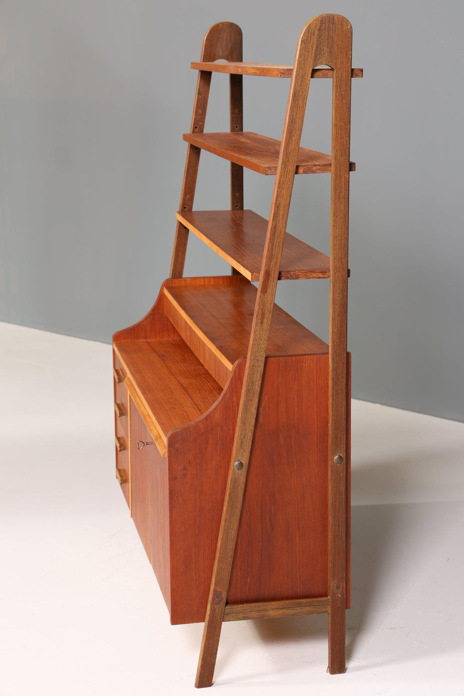 Wunderschönes Mid Century Regal Schrank Vintage echt Holz Bücherregal Retro Kommode