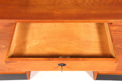 Beautiful Bauhaus-style roll-top desk, mid-century modern, real wood office table