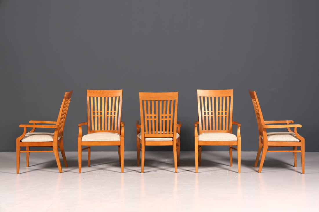 5x Stilvolle Original Drexel Heritage Stühle Armlehnstühle Amerikanisch USA Stuhlset Küchenstühle Kirschholz Esszimmer Stühle