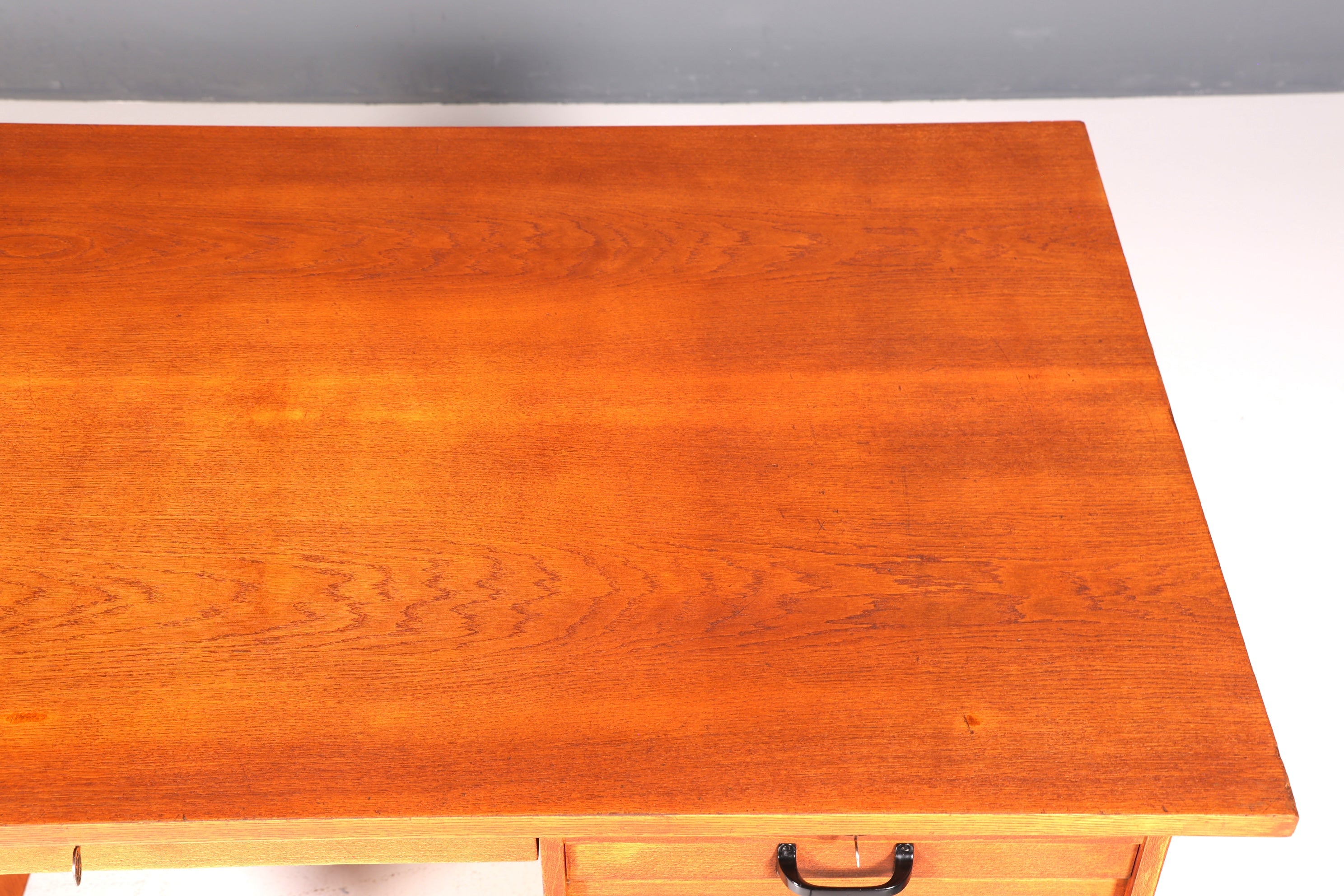 Beautiful Bauhaus-style roll-top desk, mid-century modern, real wood office table