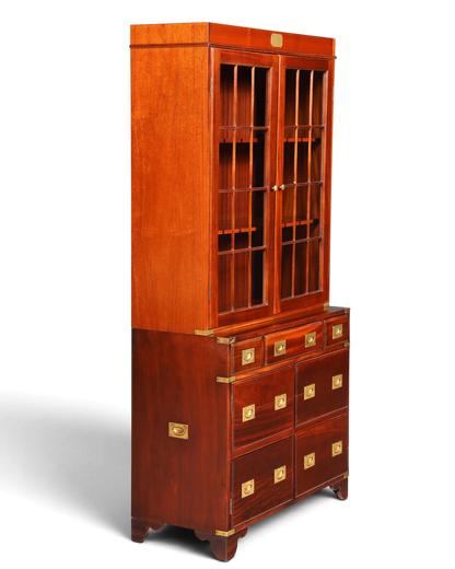 Wunderschöner Maritimer Vitrinenschrank Englischer Schrank echt Holz Bibliothek Englische Anrichte
