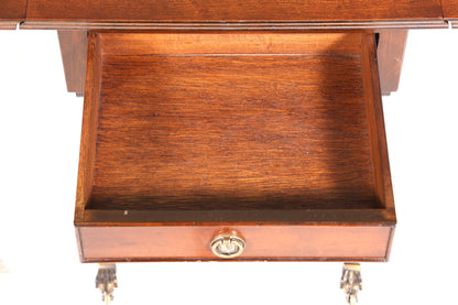 Wunderschöner Englischer Tisch Mahagoni Klapptisch Beistelltisch Englisch echt Leder Antik 60s Ablage