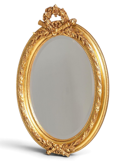 Stilvoller Ovaler Prunk Barock Stil Wandspiegel Ornamenten Gold Spiegel Flurspiegel