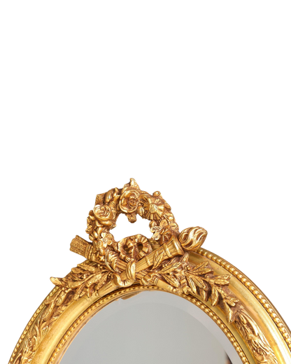 Stilvoller Ovaler Prunk Barock Stil Wandspiegel Ornamenten Gold Spiegel Flurspiegel