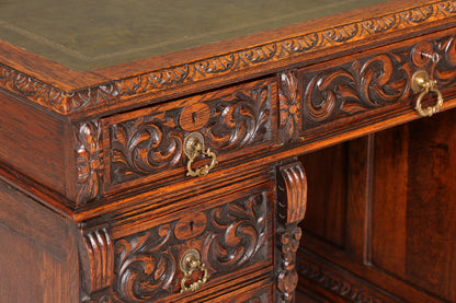 Imposanter Neorenaissance Schreibtisch Herrenzimmer Bürotisch Antik Office Table