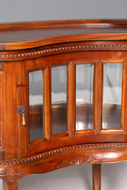 Wunderschöner filigraner Chippendale Barschrank echt Holz Teeschrank im Jugendstil Vitrine
