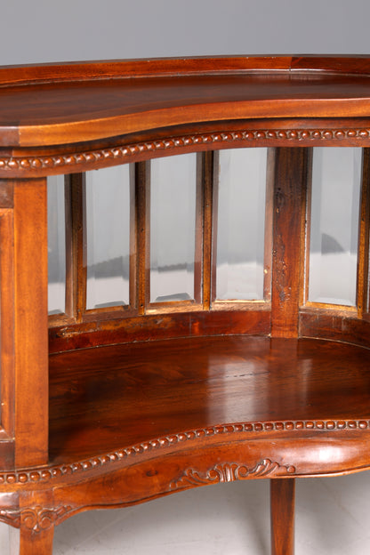 Wunderschöner filigraner Chippendale Barschrank echt Holz Teeschrank im Jugendstil Vitrine