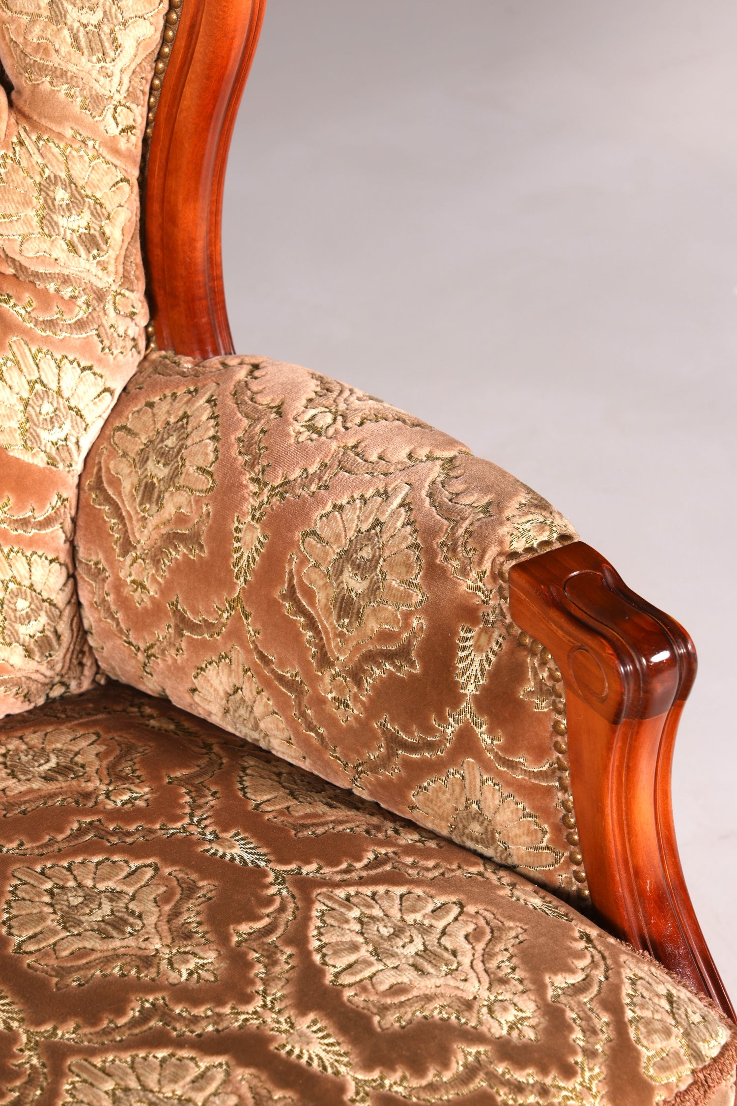 F902 Finish cm Wunderschönes Chippendale Sofa Barock Stil Couch Samt Stoff 3 Sitzer