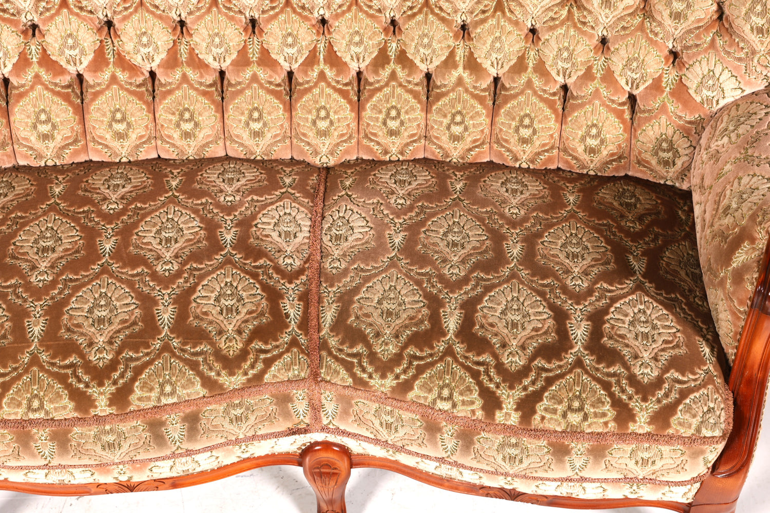 F902 Finish cm Wunderschönes Chippendale Sofa Barock Stil Couch Samt Stoff 3 Sitzer