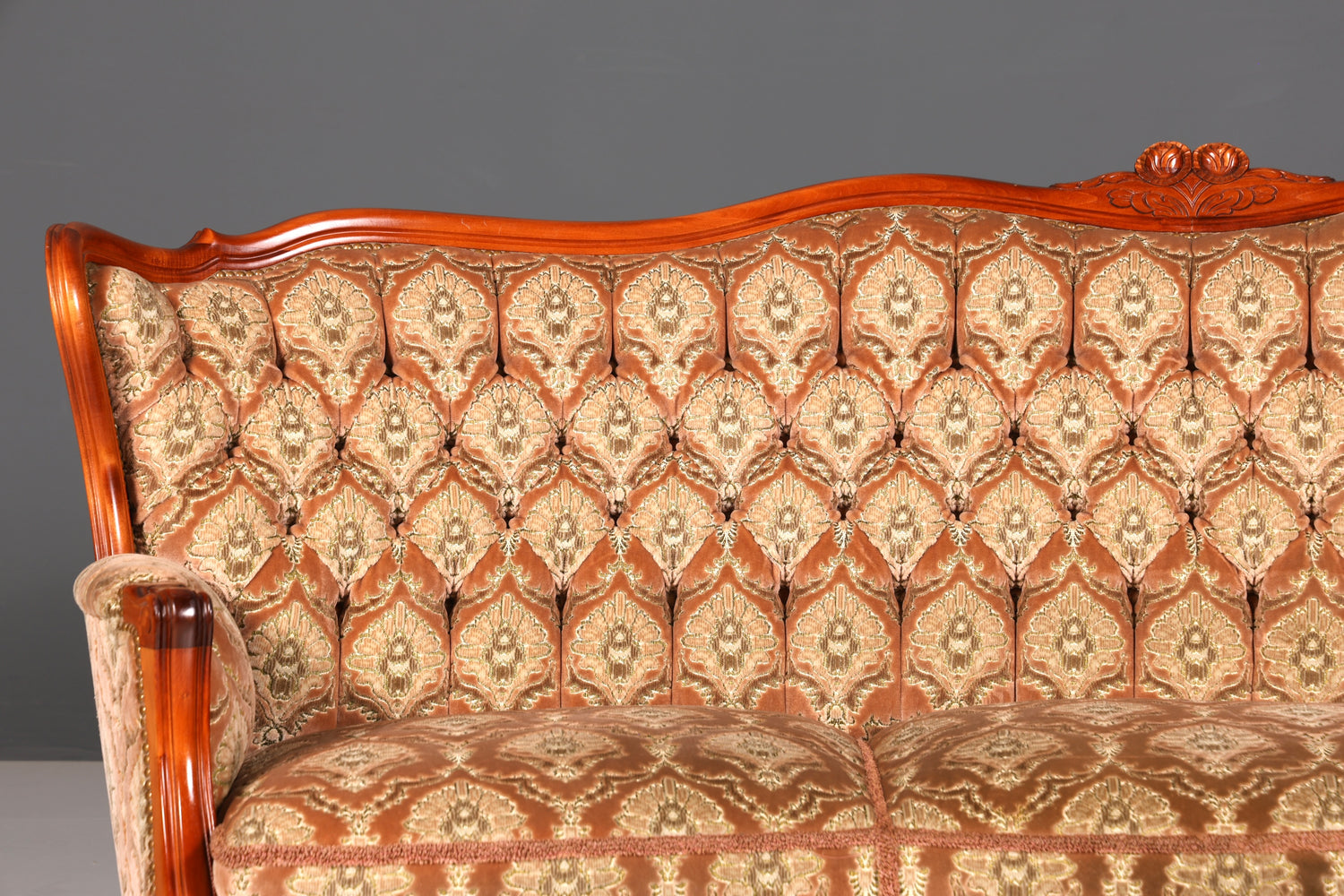 F902 Finish cm Wunderschönes Chippendale Sofa Barock Stil Couch Samt Stoff 3 Sitzer