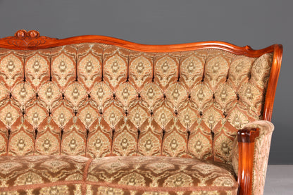 F902 Finish cm Wunderschönes Chippendale Sofa Barock Stil Couch Samt Stoff 3 Sitzer