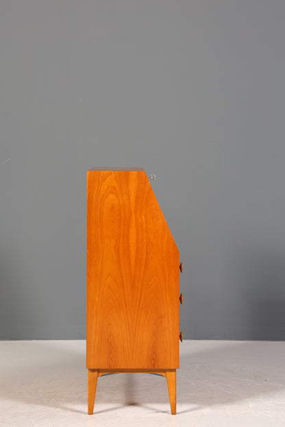 Schlichter Mid Century Sekretär Vintage Schreibmöbel echt Holz Kommode Office Secretary
