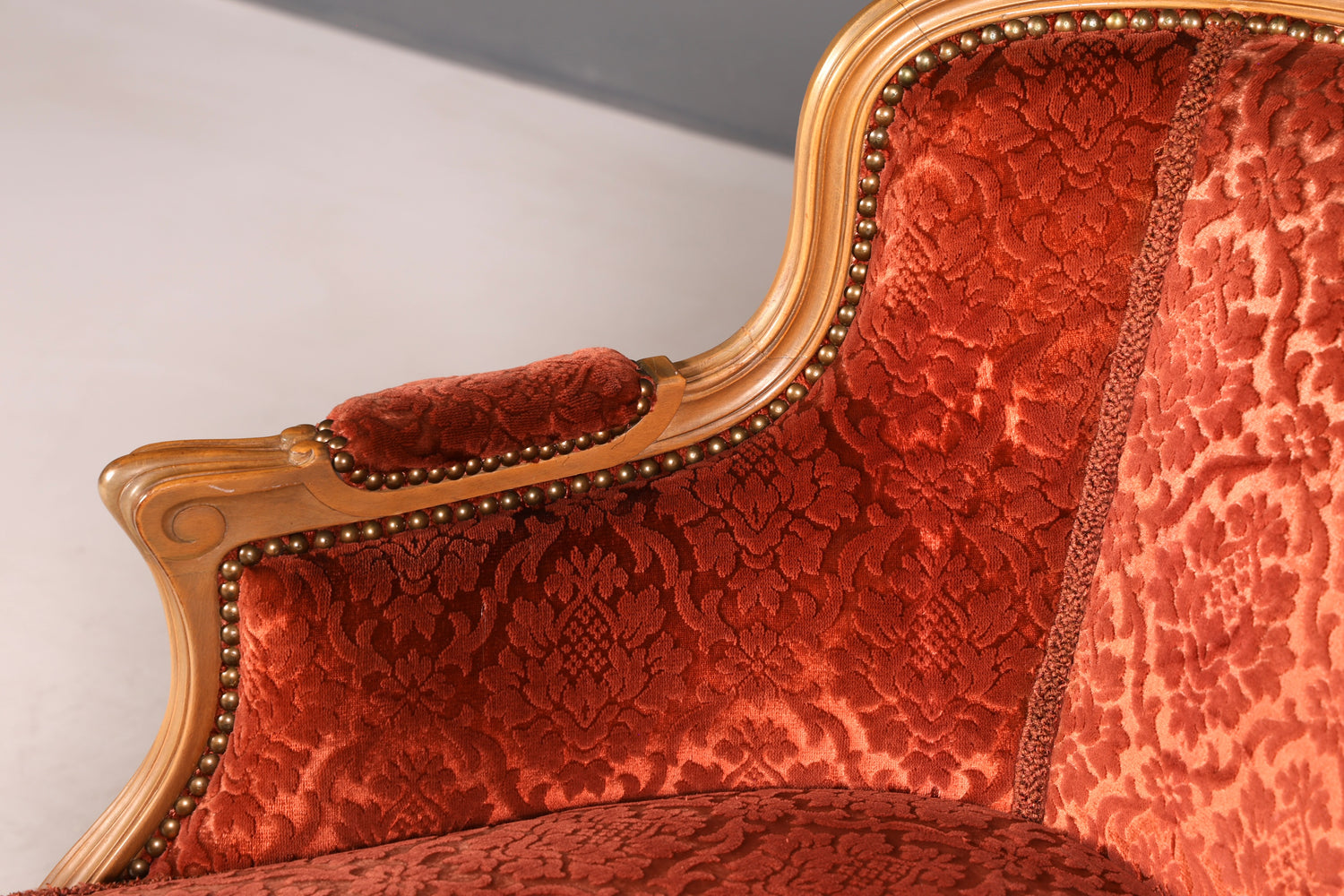 Edler Chippendale Armlehnsessel Barock Stil Sessel Samt Stoff Armchair Sessel 1 von 2