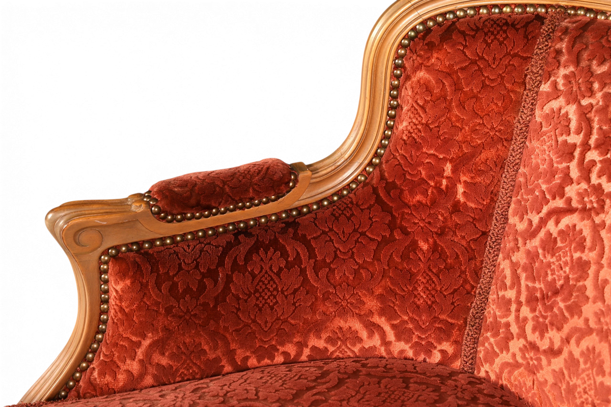 Edler Chippendale Armlehnsessel Barock Stil Sessel Samt Stoff Armchair Sessel 1 von 2