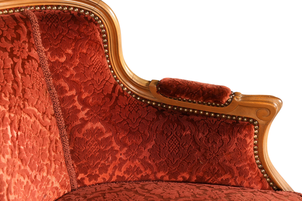 Edler Chippendale Armlehnsessel Barock Stil Sessel Samt Stoff Armchair Sessel 1 von 2
