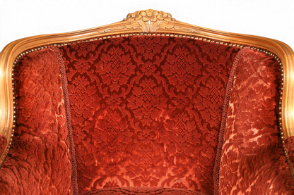 Edler Chippendale Armlehnsessel Barock Stil Sessel Samt Stoff Armchair Sessel 1 von 2