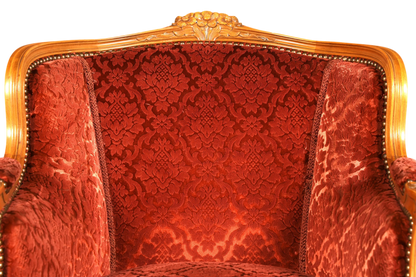 Edler Chippendale Armlehnsessel Barock Stil Sessel Samt Stoff Armchair Sessel 2 von 2