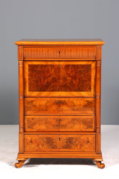 E907 Finish cm, Wunderschöner Gründerzeit Sekretär Vertiko Highboard Louis Philippe Kommode um 1880