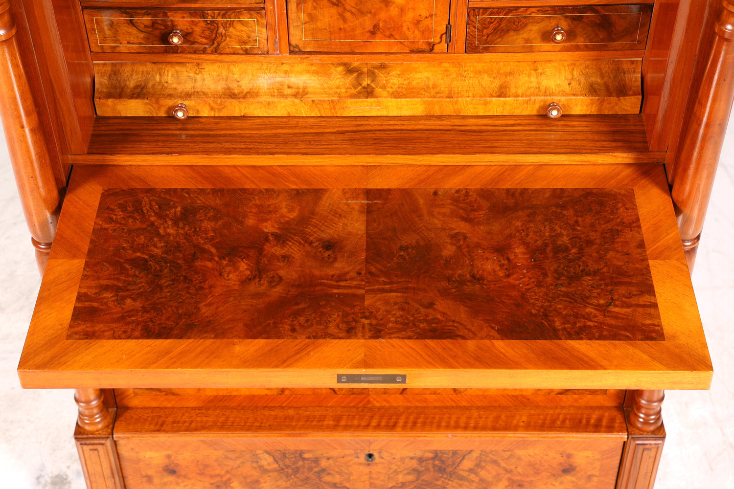 E907 Finish cm, Wunderschöner Gründerzeit Sekretär Vertiko Highboard Louis Philippe Kommode um 1880