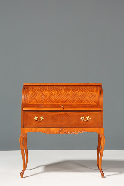 Stilvoller Schwedischer Rolladen Sekretär echt Holz Büro Kommode skandinavisches Design