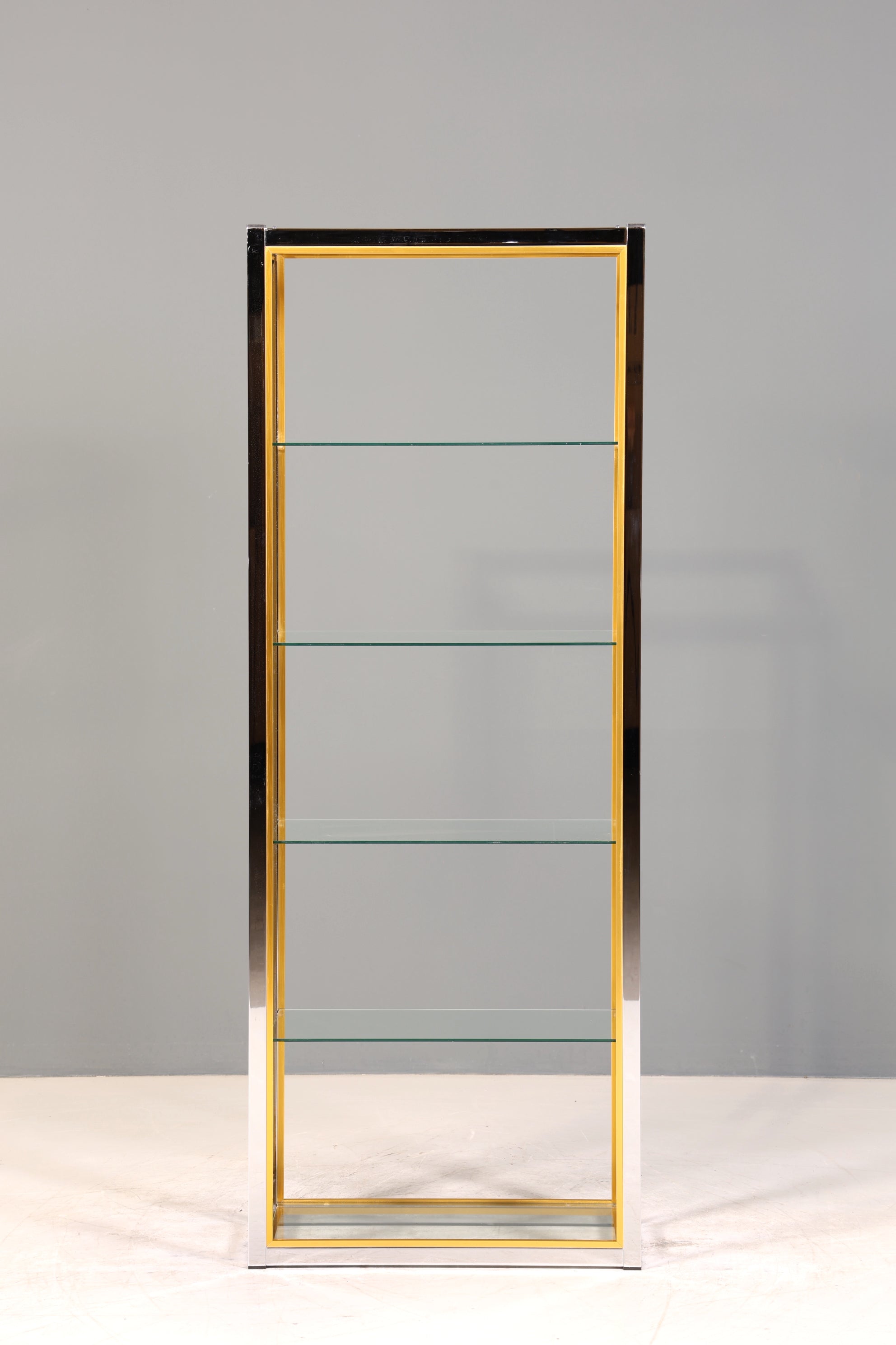 Wunderschönes Bücherregal Design by Renato Zevi Chrome Regal Mid Century Buchablage 1 von 2