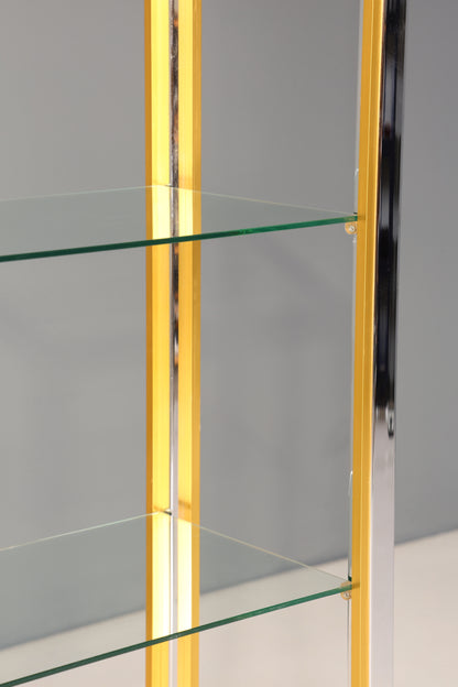 Wunderschönes Bücherregal Design by Renato Zevi Chrome Regal Mid Century Buchablage 1 von 2