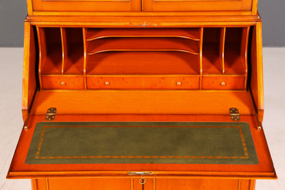 G581 Finish Stilvoller Englischer Sekretär Original Heldense Büro Aufsatzsekretär Eibe Antik 60S Vitrinen Schrank UK (Kopie)