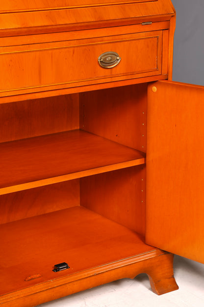 G581 Finish Stilvoller Englischer Sekretär Original Heldense Büro Aufsatzsekretär Eibe Antik 60S Vitrinen Schrank UK (Kopie)